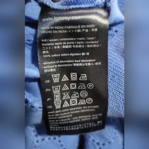 Tommy Hilfiger - Womens,Cornflower Blue Sweater with Eyelet Back - Size XL - Picture 5 of 5